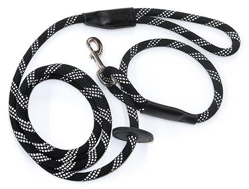 Auburn Leathercrafters Reflective Combination Dog Harness & Leash, Black