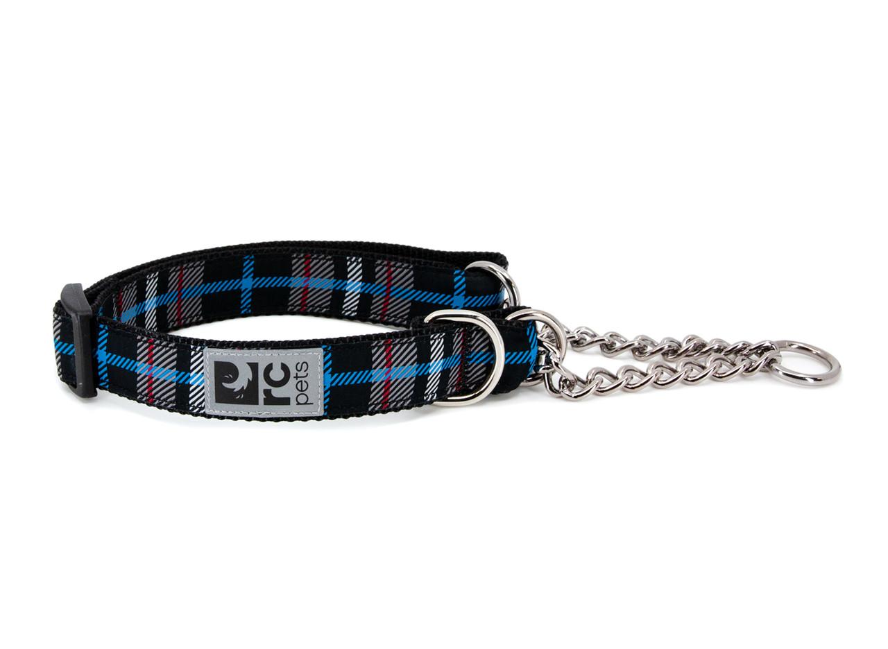 RC Pets Training Dog Collar, Black Twill Plaid, Small