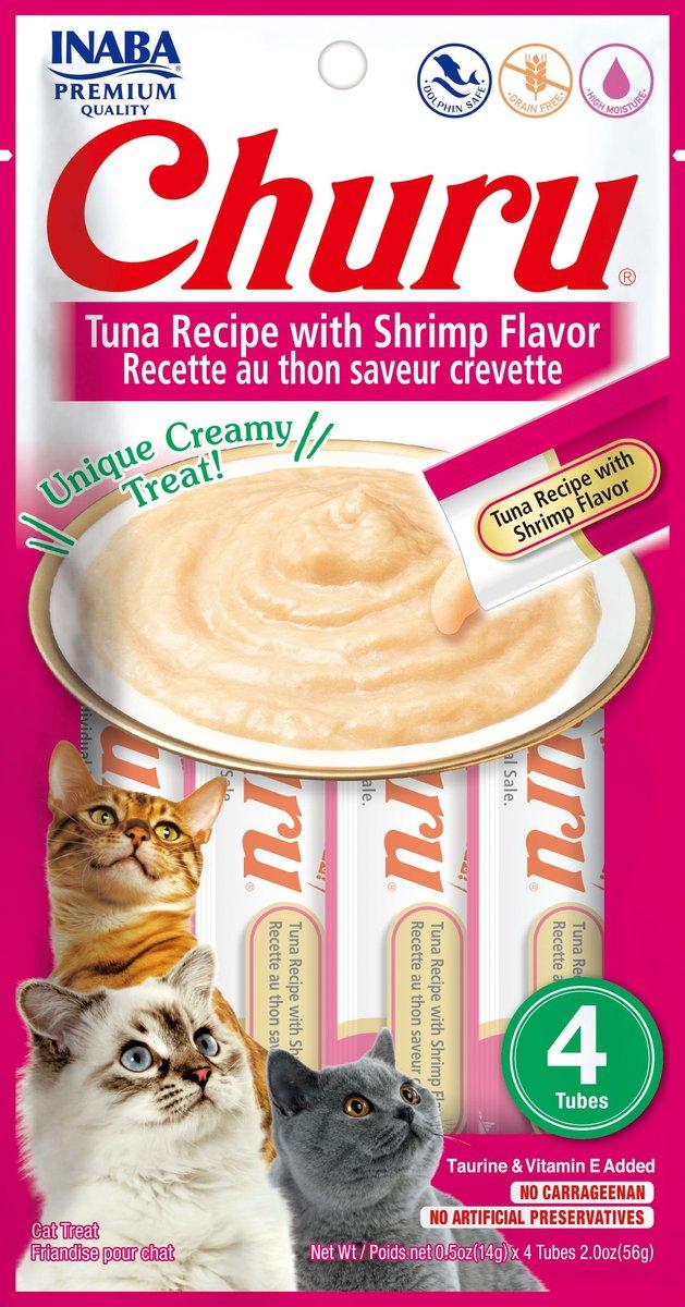 INABA Churu Tuna Recipe with Shrimp Flavor Cat Treats, 4-pk