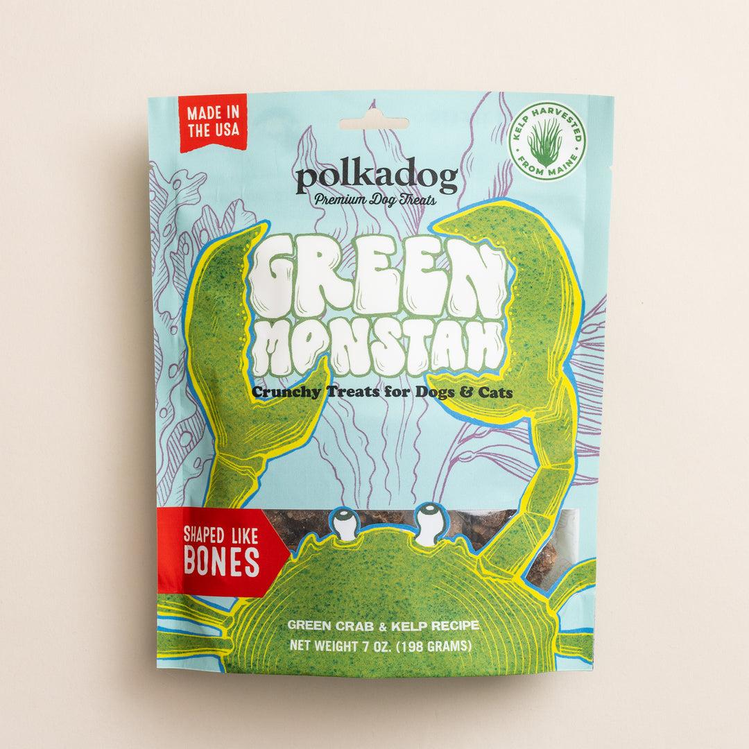 Polkadog Green Monstah Bone Shaped Dog & Cat Treats