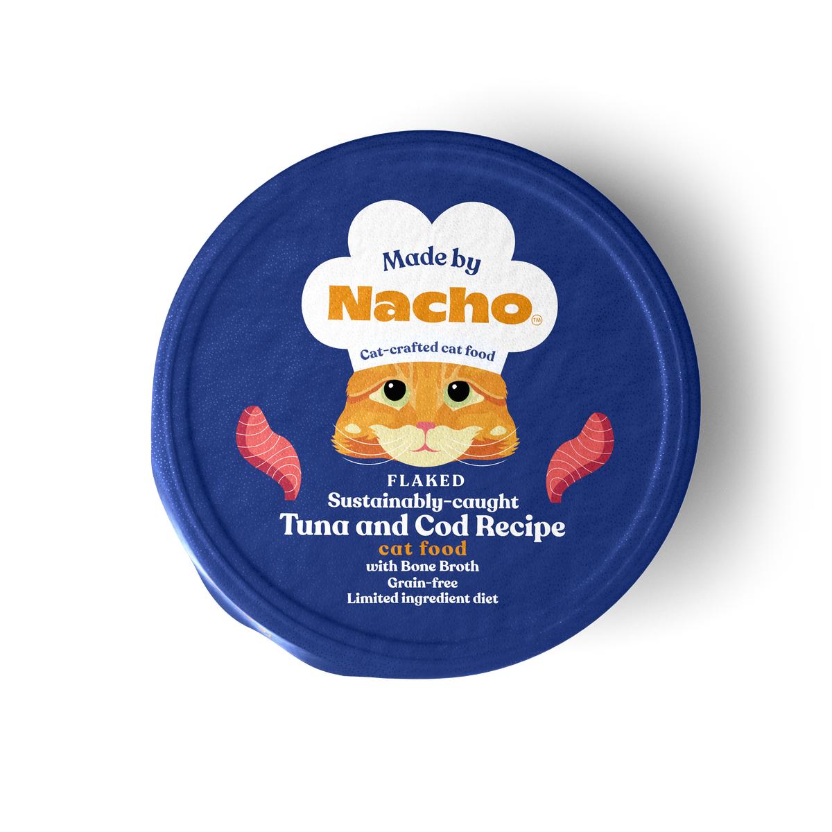 Made By Nacho Flaked Sustainably-Caught Tuna & Cod with Bone Broth Wet Cat Food