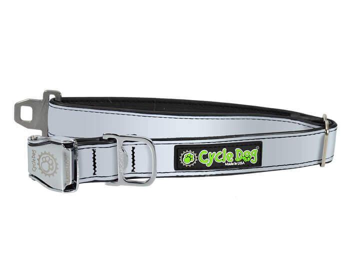 Cycle Dog Collar with Plastic Buckle for Dogs, Silver MAX Reflective