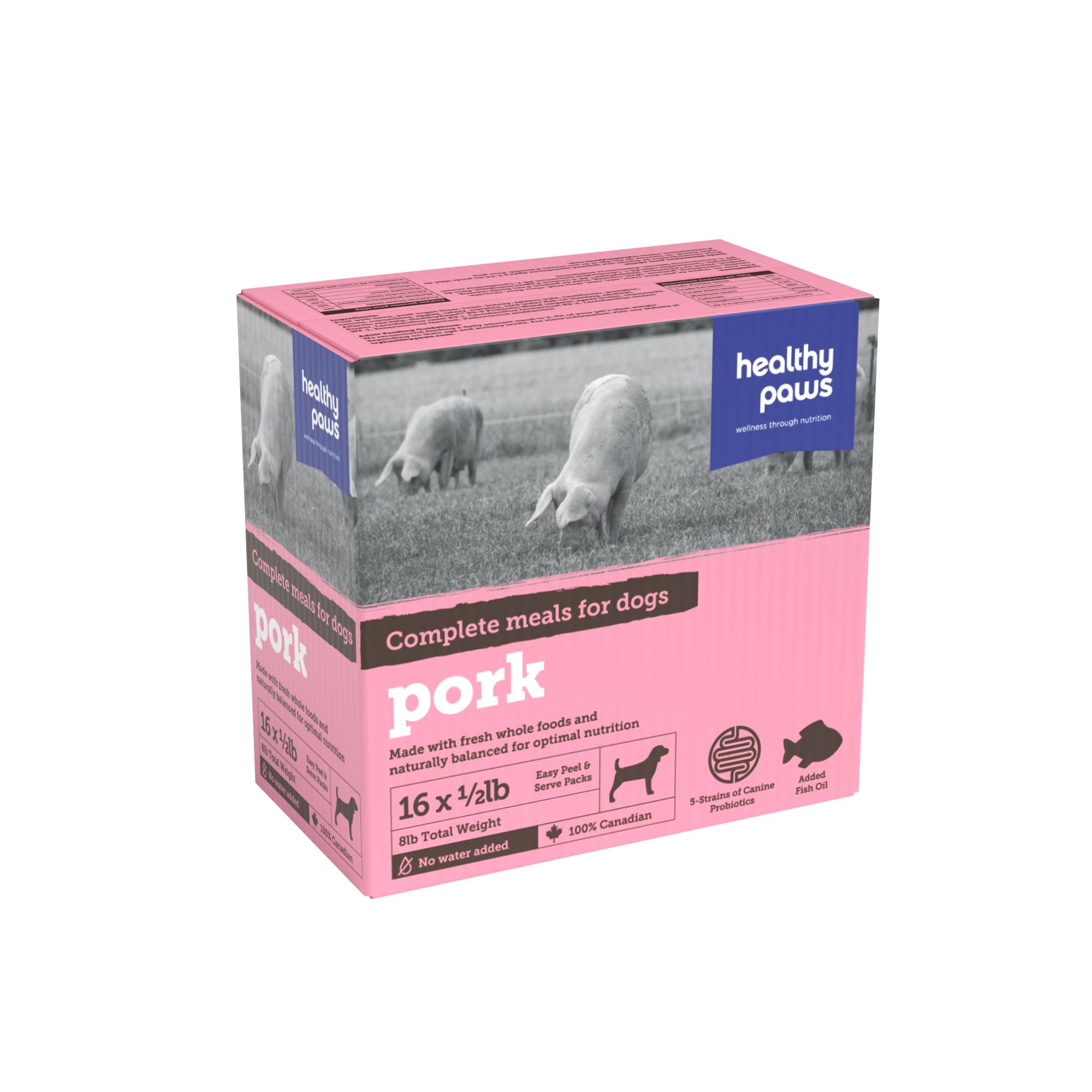 Healthy Paws Complete Dinner Pork Raw Frozen Dog Food