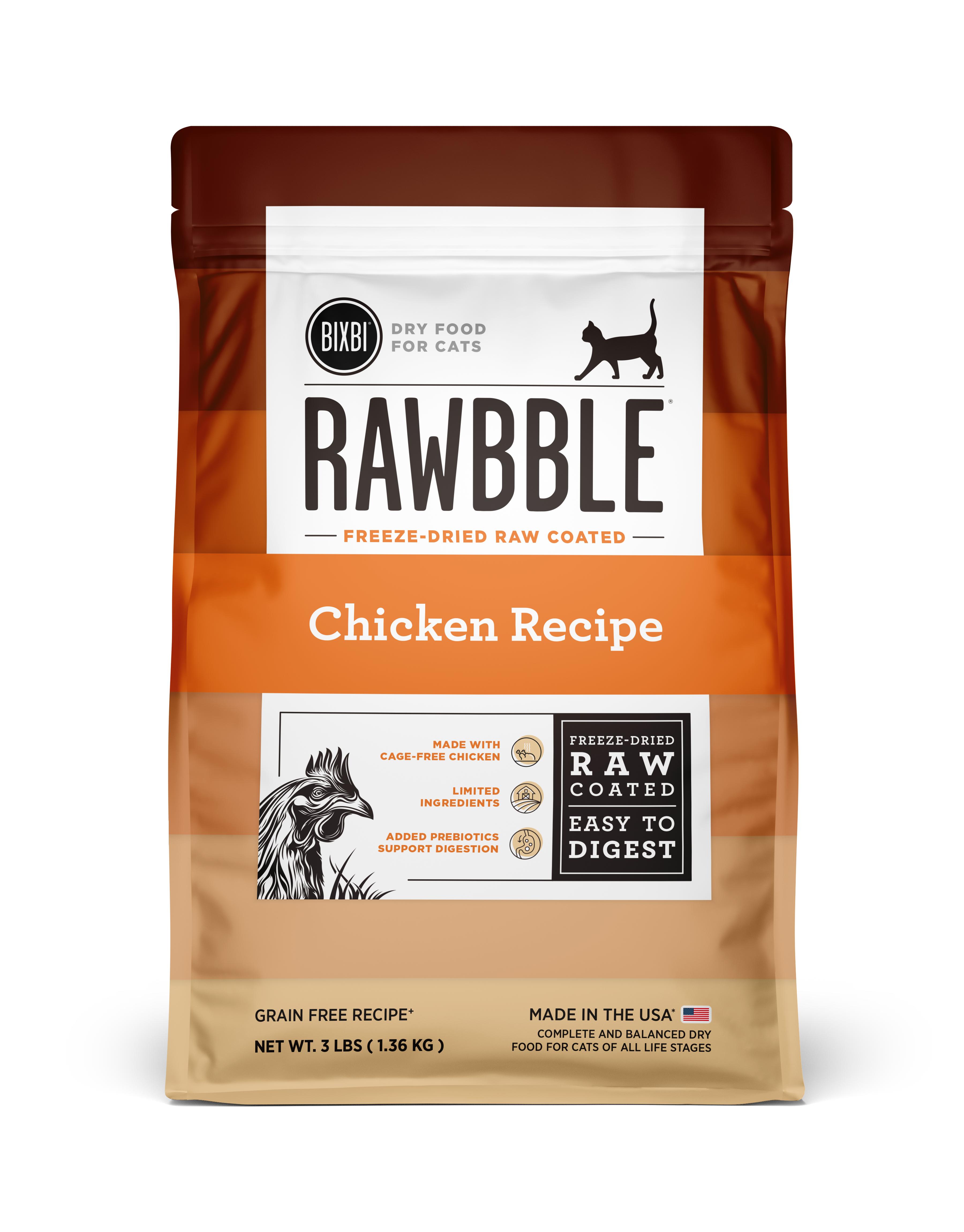 BIXBI Rawbble Chicken Recipe Dry Cat Food, 3-lb