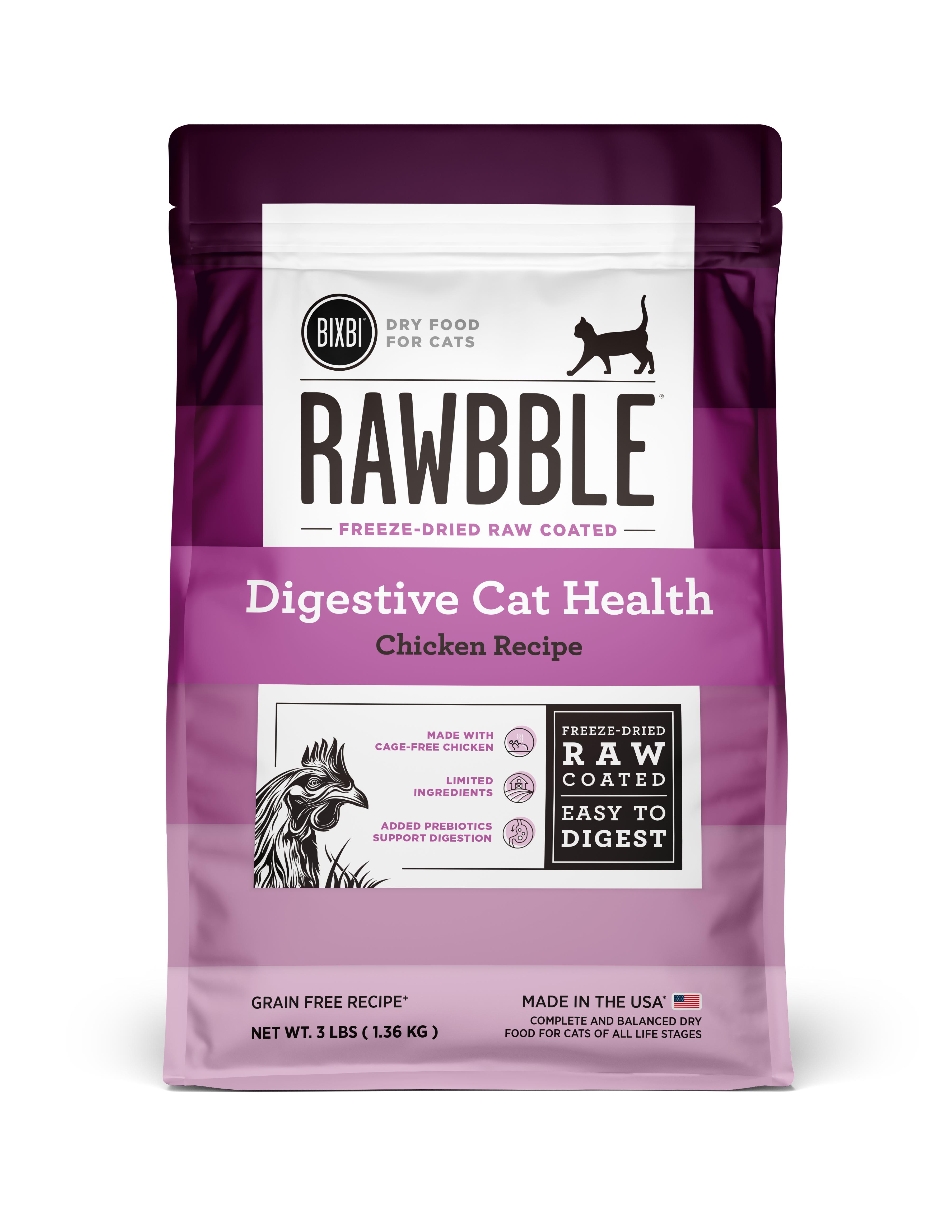 BIXBI Rawbble Digestive Cat Health Chicken Recipe Dry Cat Food, 3-lb