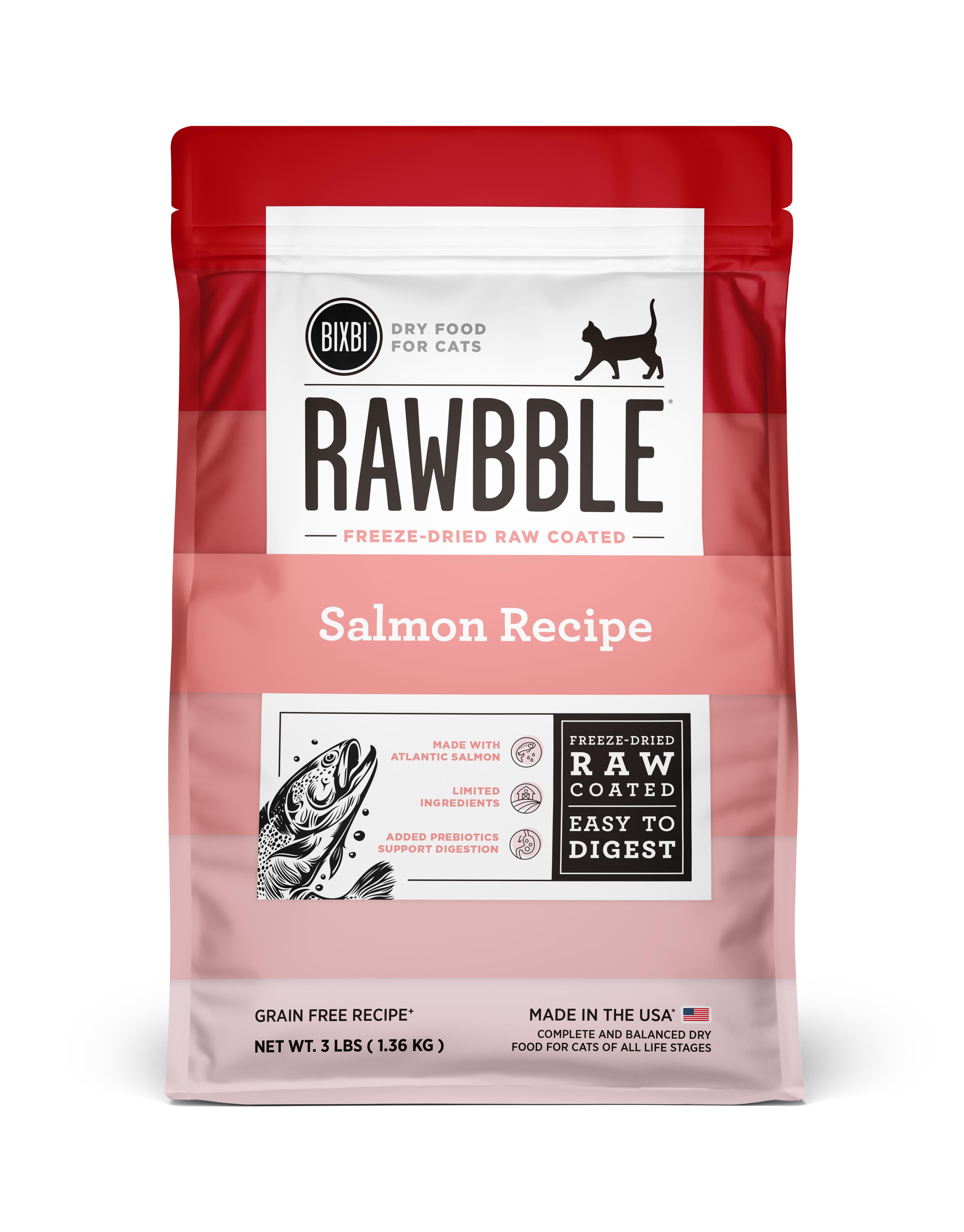 BIXBI Rawbble Salmon Recipe Dry Cat Food, 3-lb