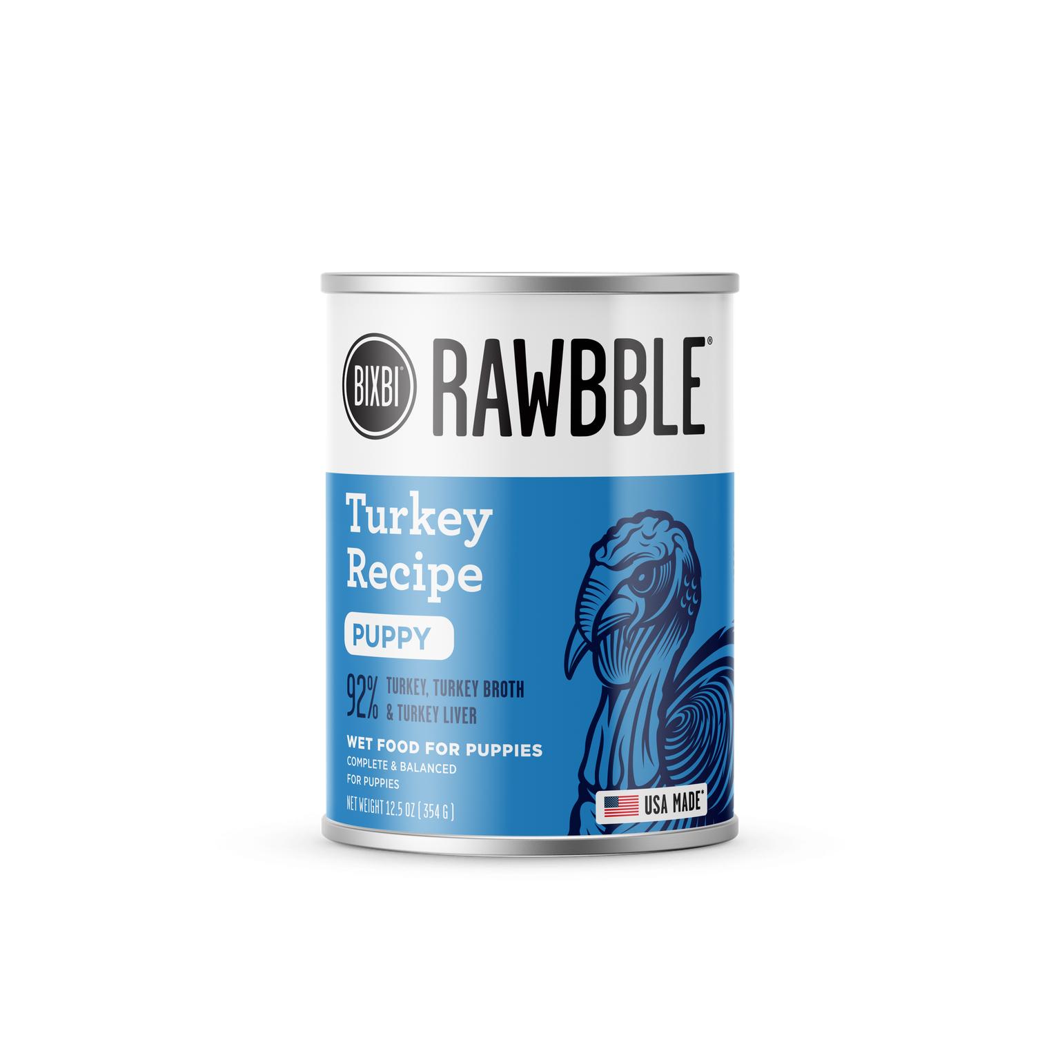 BIXBI Rawbble Turkey Recipe Puppy Wet Dog Food Can