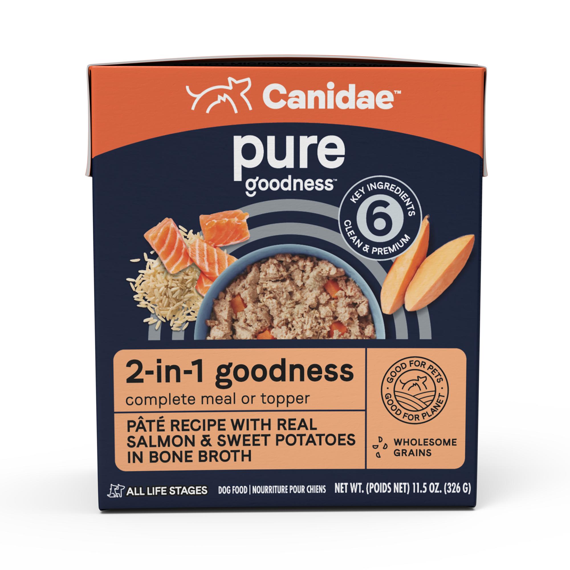 Canidae PURE 2-in-1 Goodness Pate Recipe with Real Salmon & Sweet Potatoes in Bone Broth Wet Dog Food