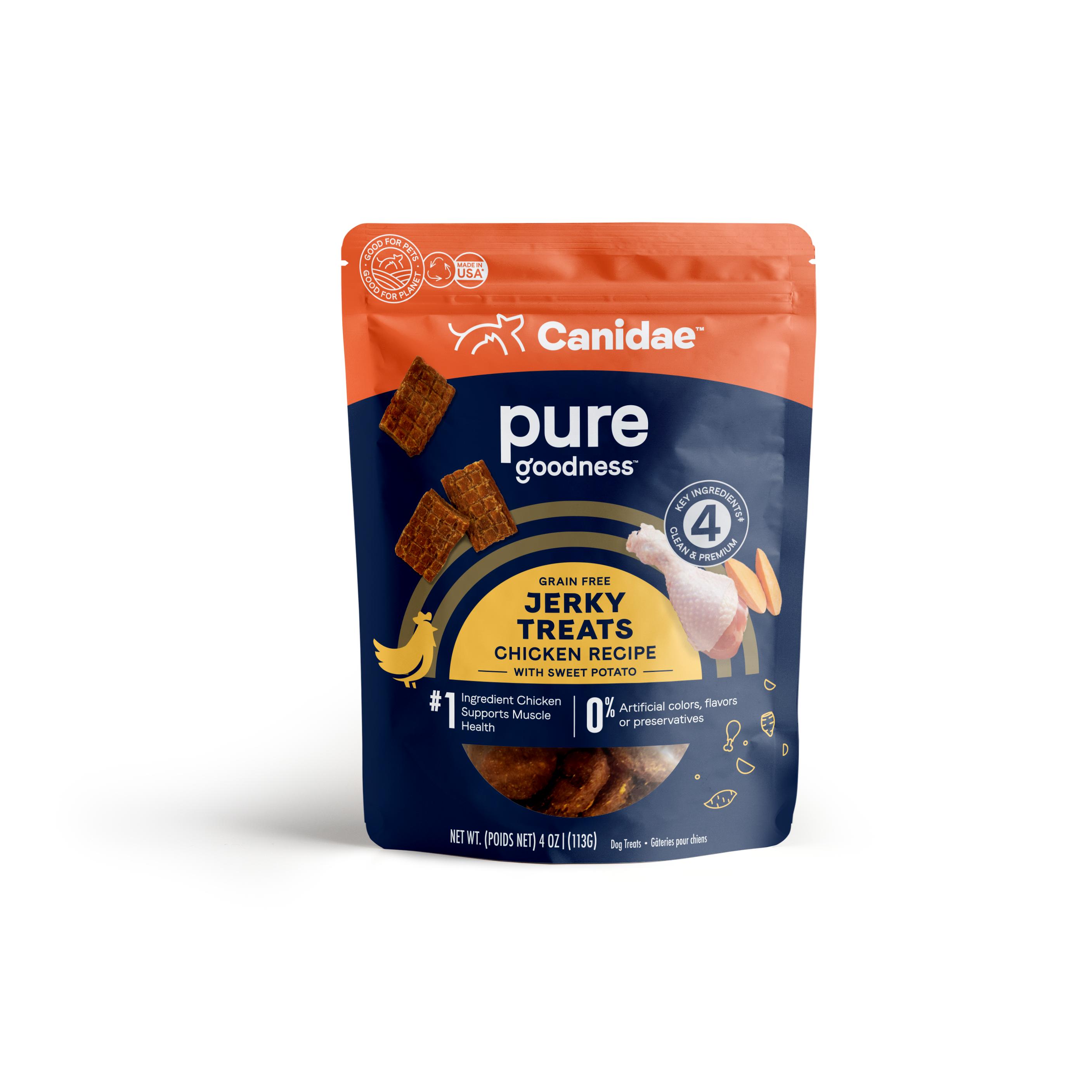 Canidae PURE Goodness Chicken Recipe Jerky Grain-Free Dog Treats, 4-oz