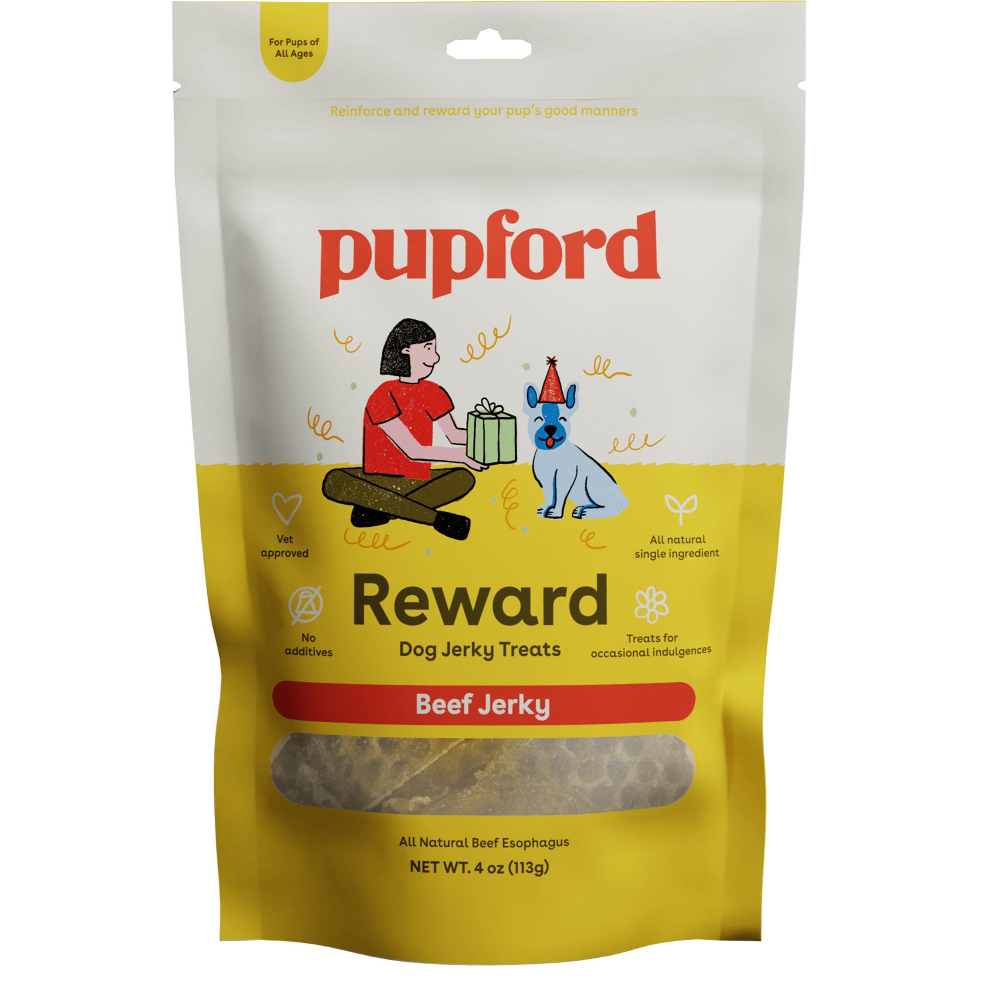 Pupford Beef Jerky Dog Treats, 4-oz