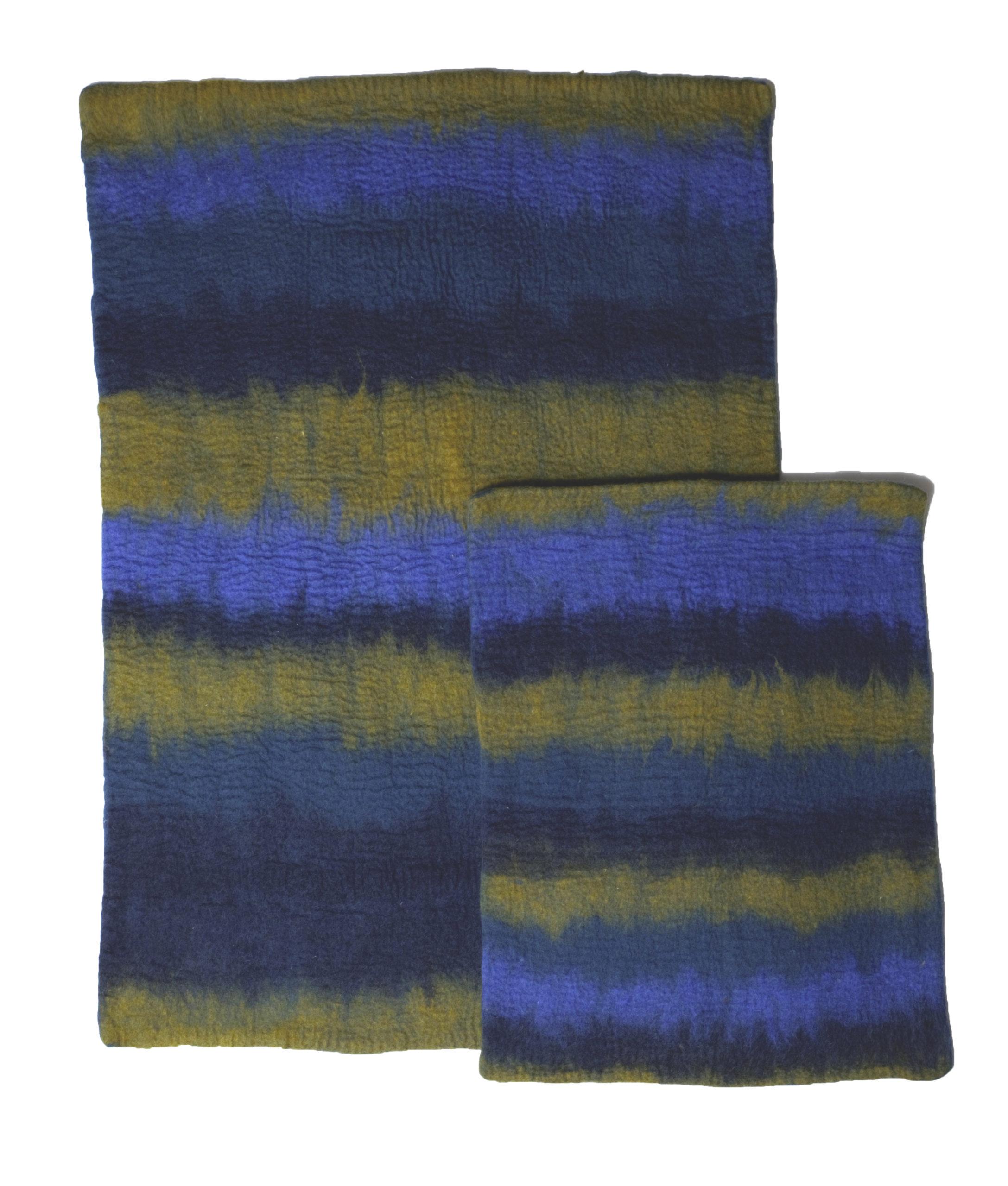 Dharma Dog Karma Cat Mutli-Ombre Wool Pet Mat, Navy, 40-in x 28-in