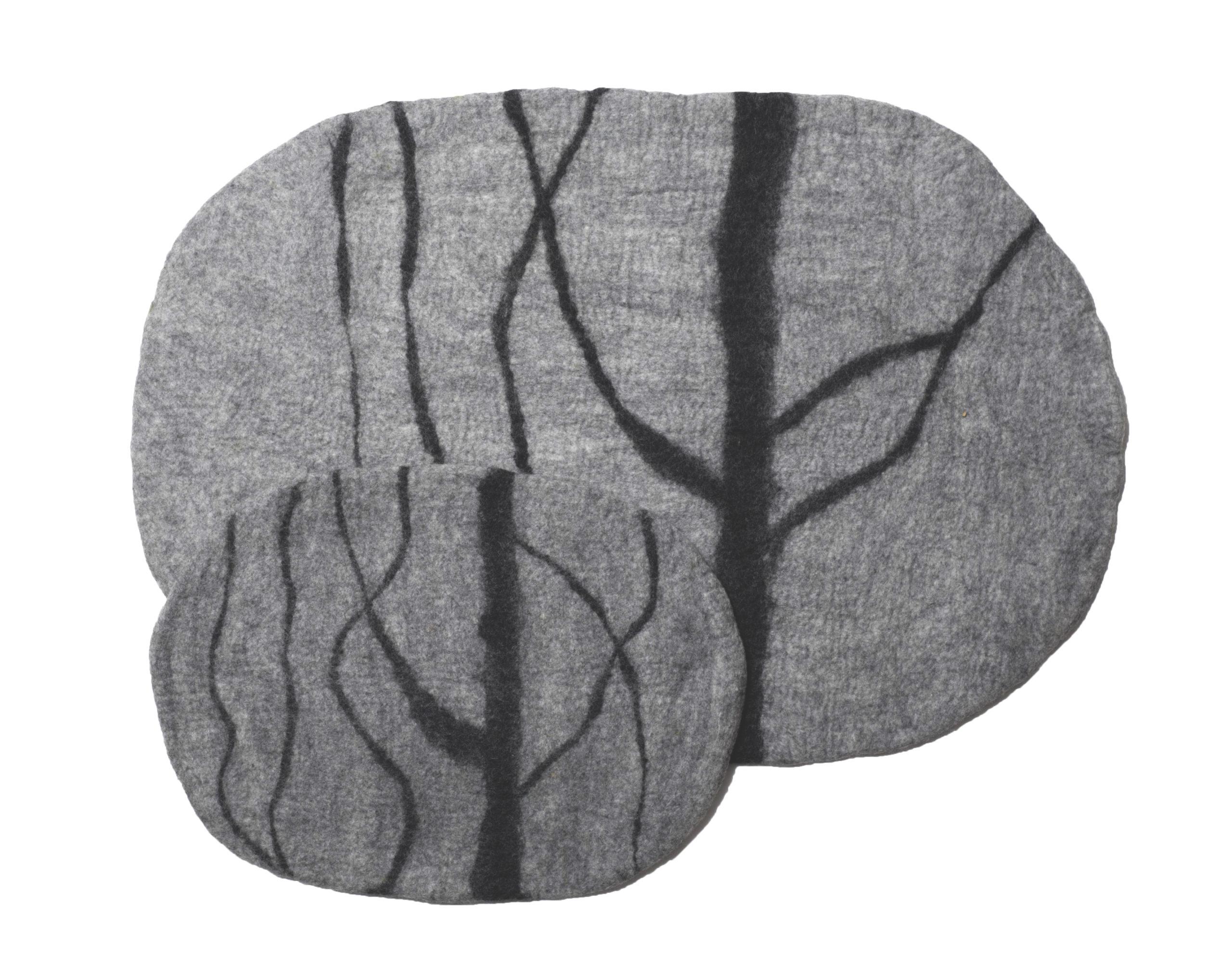 Dharma Dog Karma Cat River Stone Wool Pet Mat, Light Grey