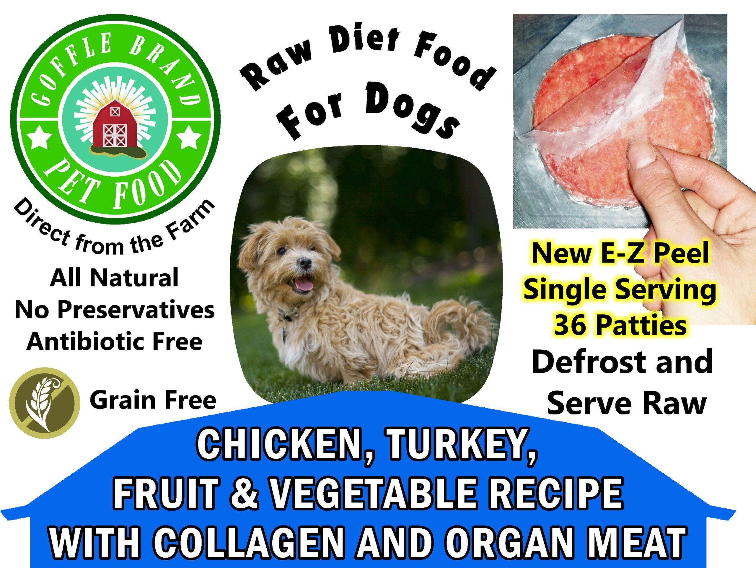 Goffle Brand Pet Food Collagen Fruit & Vegetable Patties Frozen Dog Food, 36-count