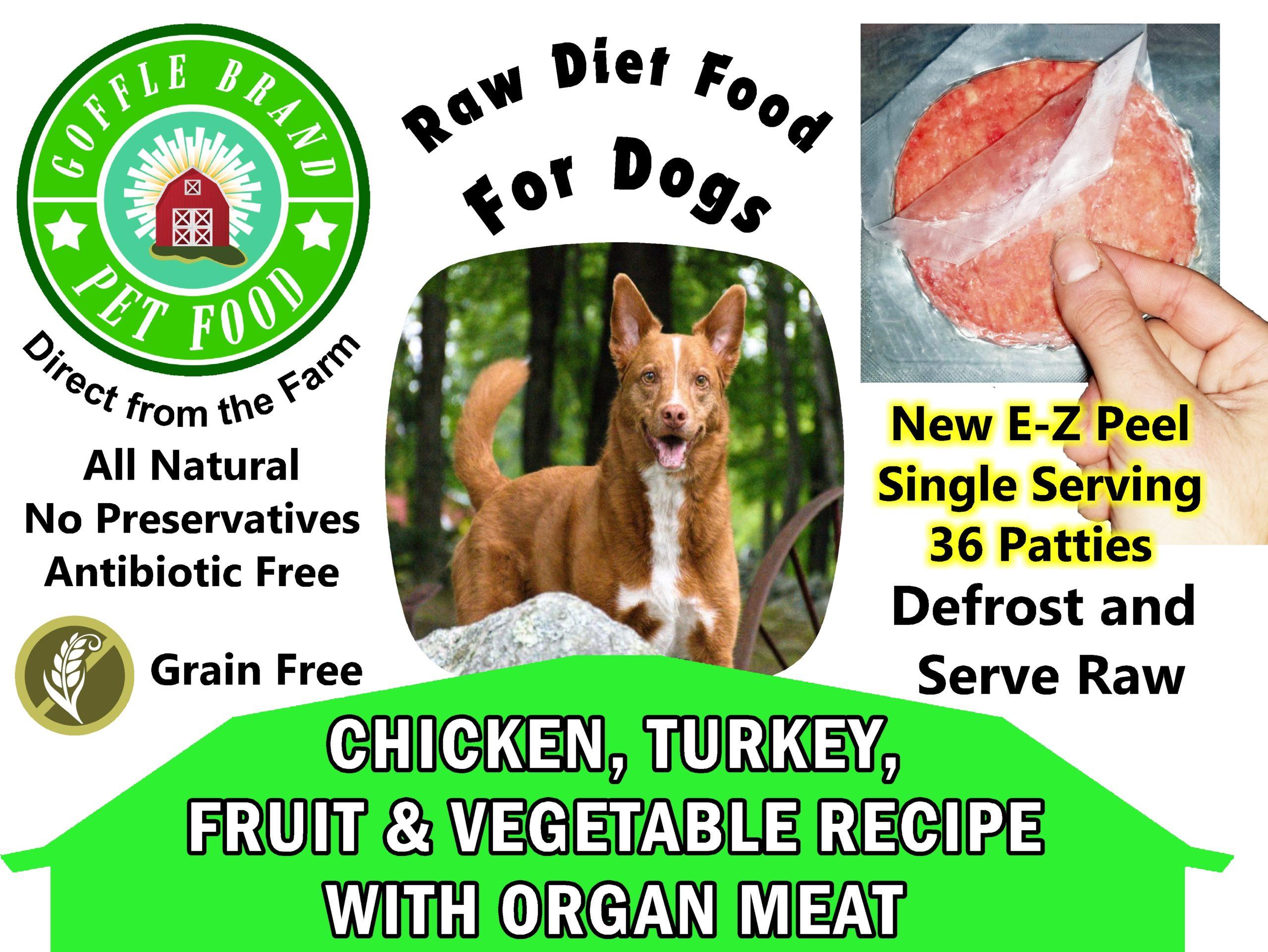 Goffle Brand Pet Food Fruit & Vegetable Patties Frozen Dog Food, 36-count