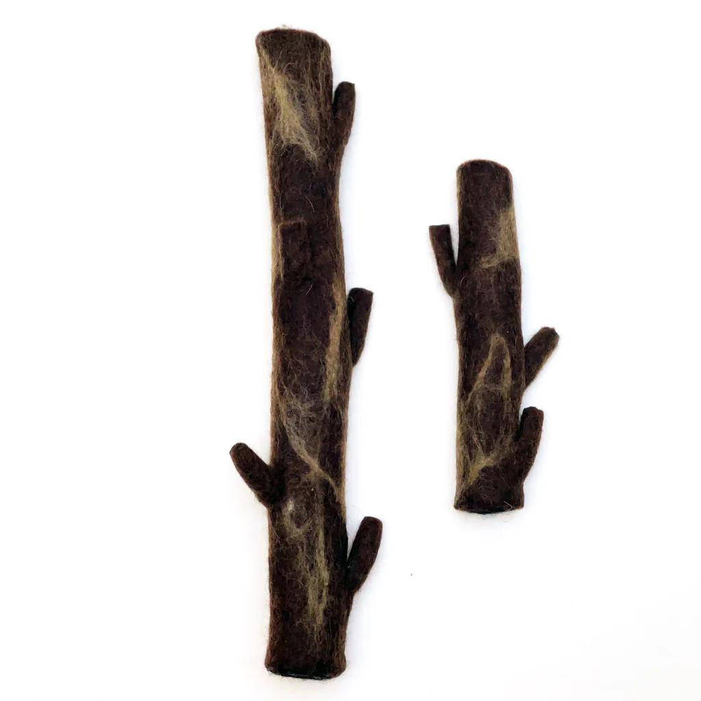 Dharma Dog Karma Cat Stick Wool Dog Toy, Brown