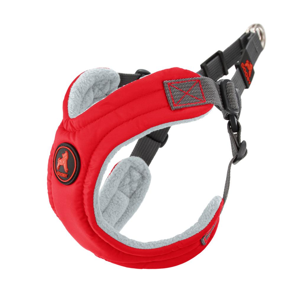 Gooby Escape Free Memory Foam Step-In Dog Harness, Red