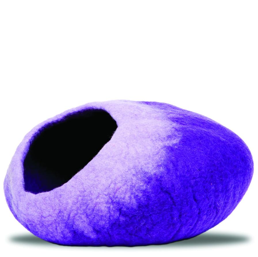 Dharma Dog Karma Cat Ombre Cave Wool Pet Bed, Purple/Lavender