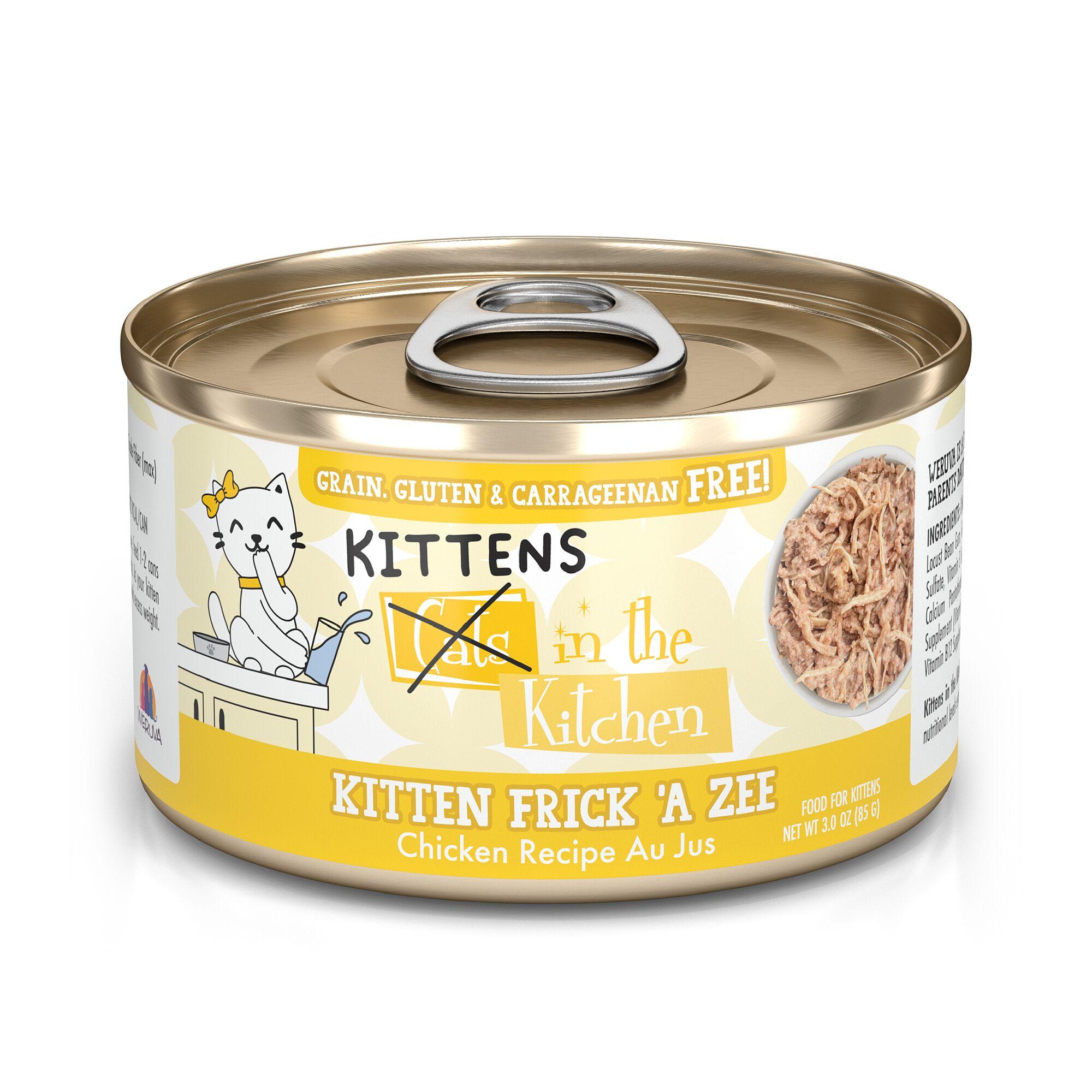 Cats in the Kitchen Kitten Kitten Frick 'A Zee Chicken Recipe Au Jus Wet Cat Food Can