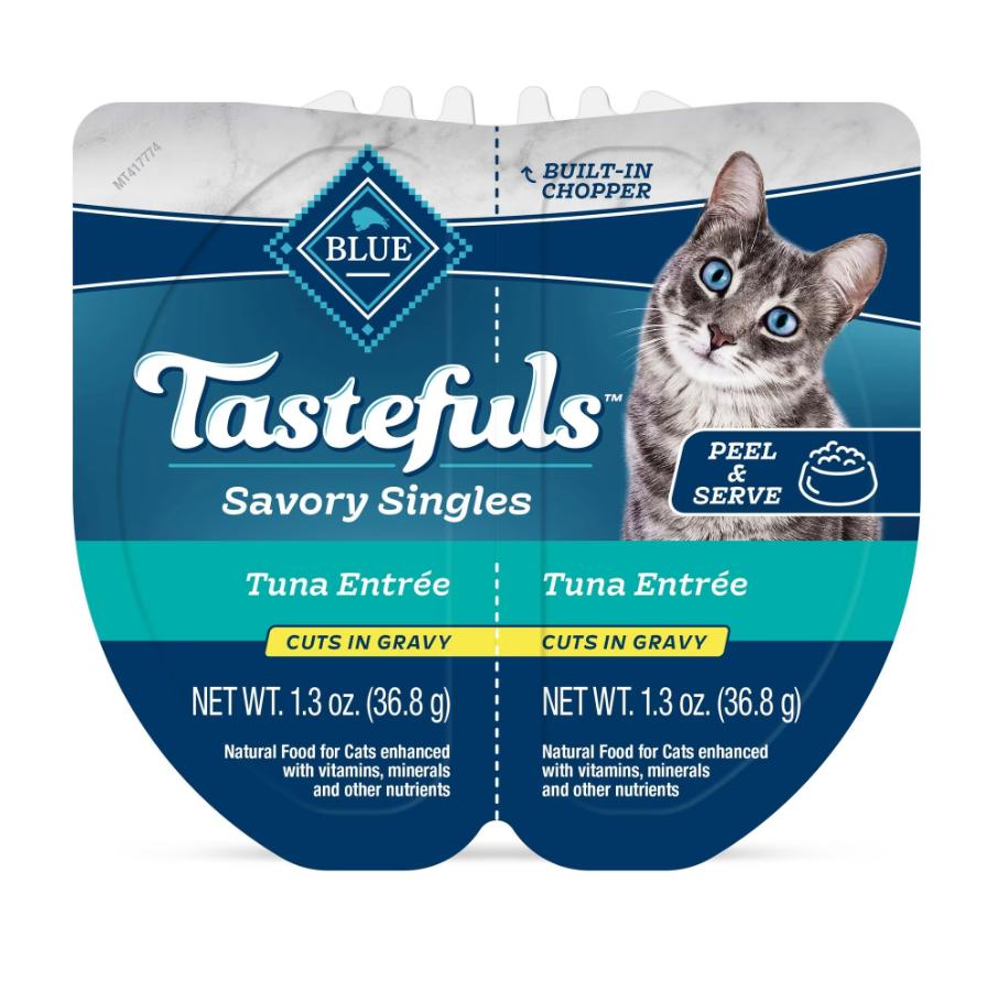 Blue Buffalo BLUE Tastefuls Savory Singles Tuna Entree Cuts in Gravy Wet Cat Food Trays