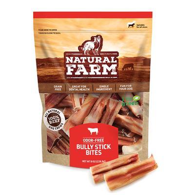 Natural Farm Bully Stick Bites Odor-Free Dog Treats, 8-oz
