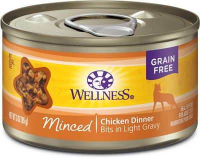 Wellness Complete Health Minced Chicken Dinner Canned Cat Food, 3-oz, case of 24 (**)