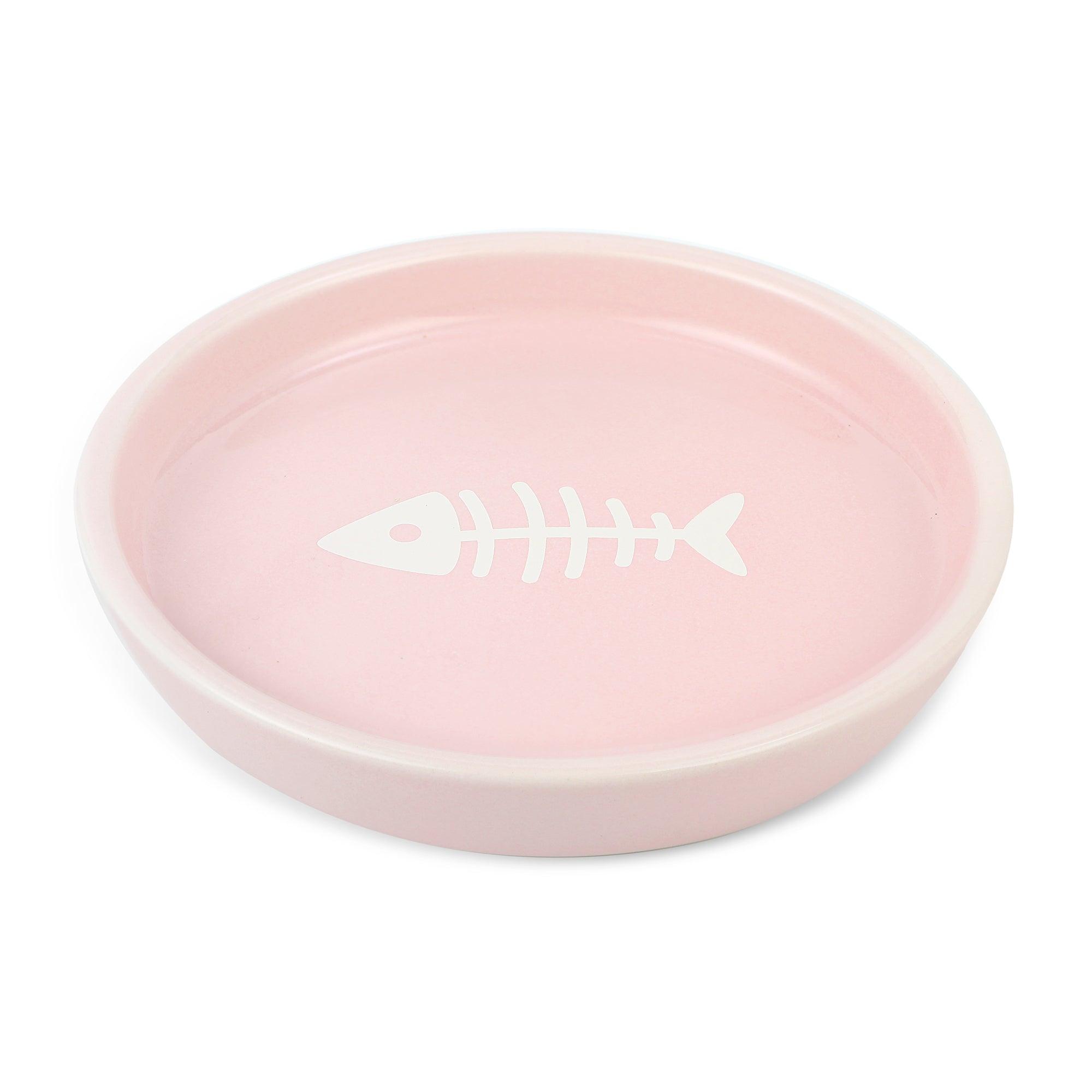 Park Life Designs Oscar Classic Round Cat Dish, Pink, 8-oz
