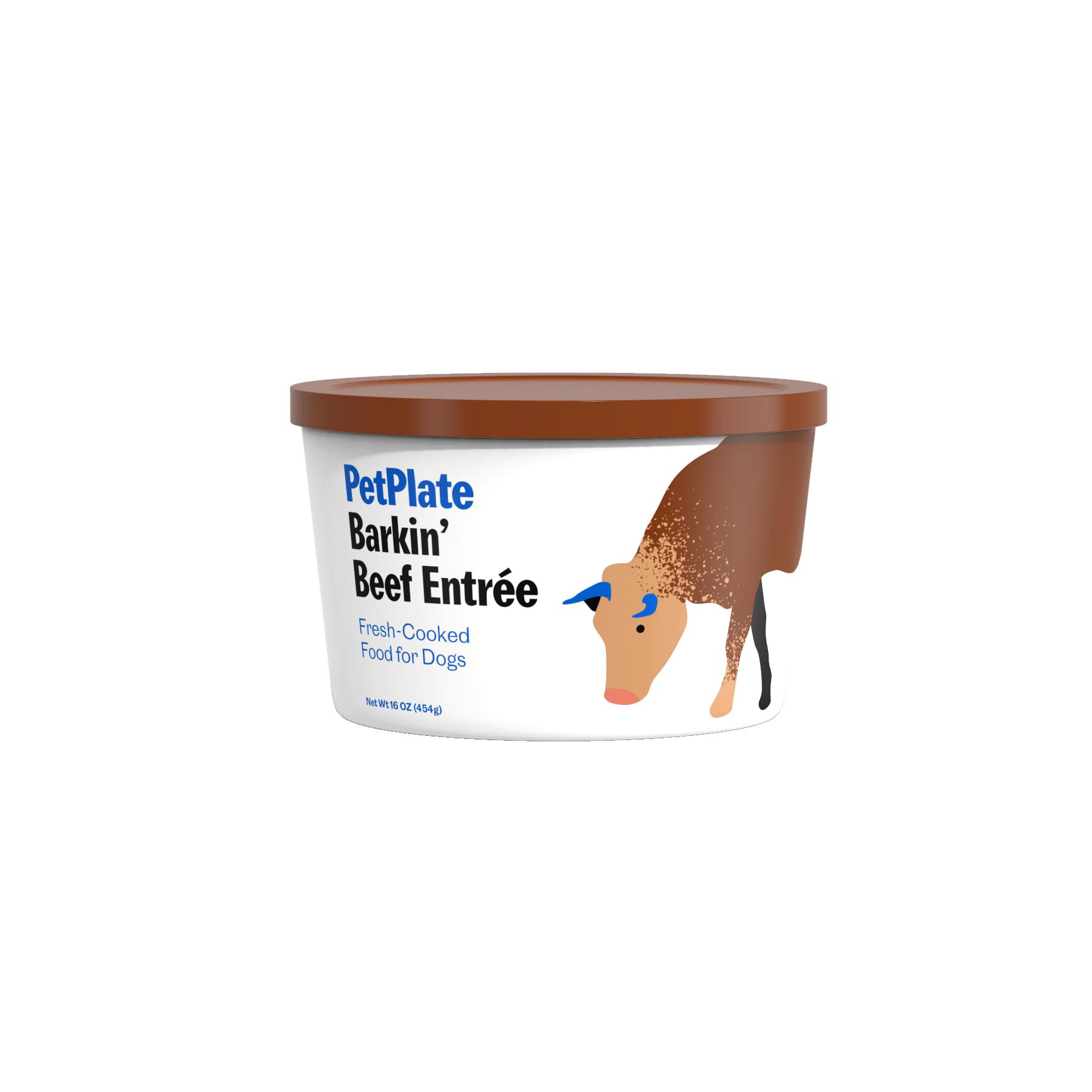 PetPlate Barkin' Beef Entree Human-Grade Fresh Food for Dogs, 16-oz