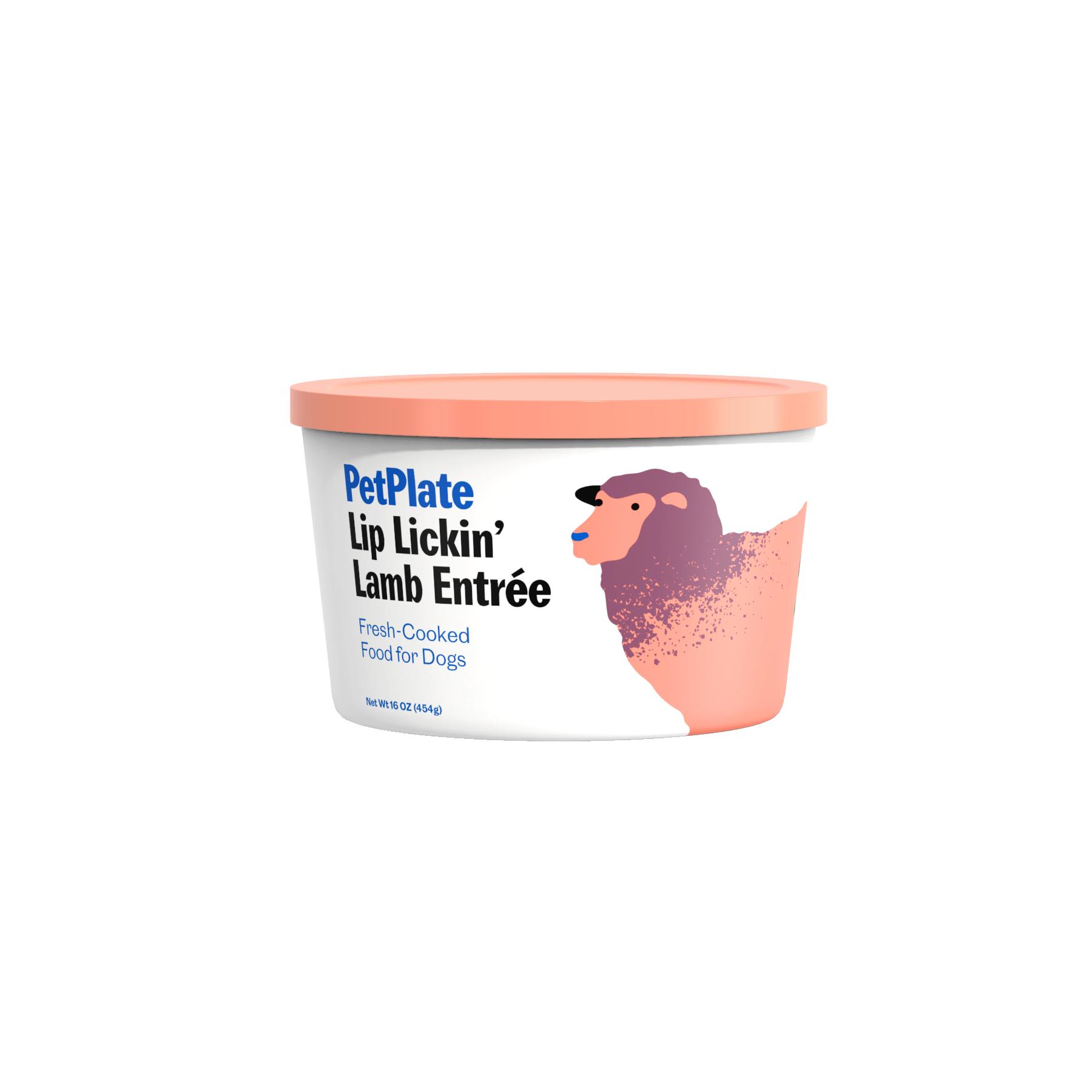 PetPlate Lip Lickin' Lamb Entree Human-Grade Fresh Food for Dogs, 16-oz