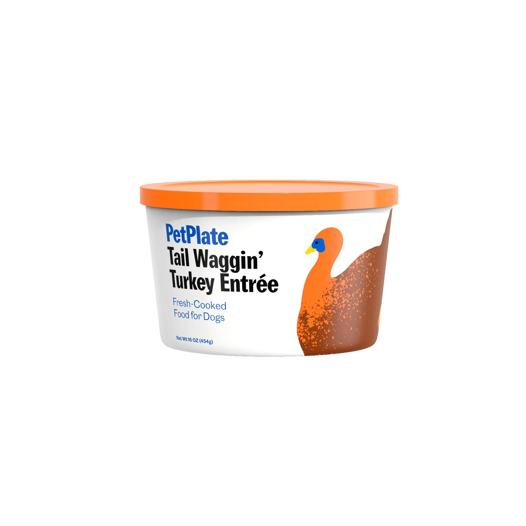 PetPlate Tail Waggin' Turkey Entree Human-Grade Fresh Food for Dogs, 16-oz