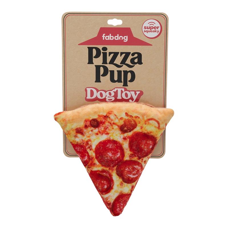 fabdog Pizza Pup Slice Squeaky Dog Toy