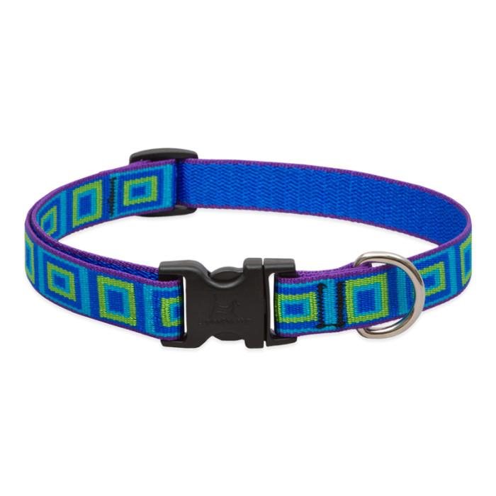 Lupine Pet Original Designs Adjustable Dog Collar, Sea Glass, 3/4-in x 13-22-in