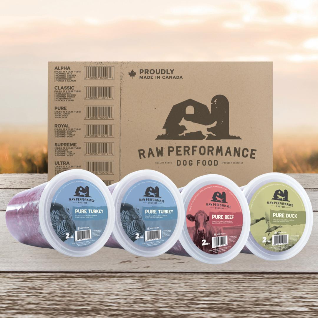 Raw Performance The Pure Case Variety Pack Raw Dog Food, 24-lb