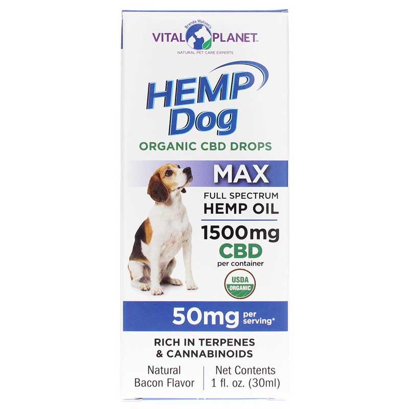 Vital Planet H Dog Organic Drops Bacon Flavor Alternative Supplement for Dogs, 50mg, 1-oz