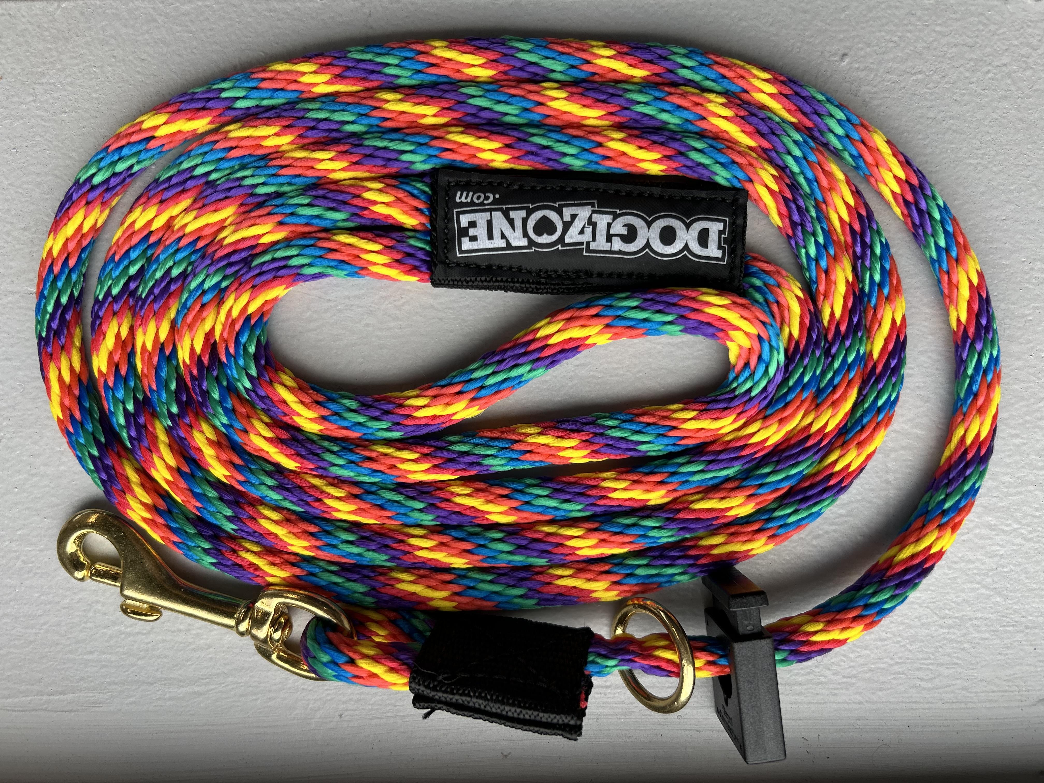 DogiZone Slip Dog Lead, Rainbow, 3/8-in x 6-ft