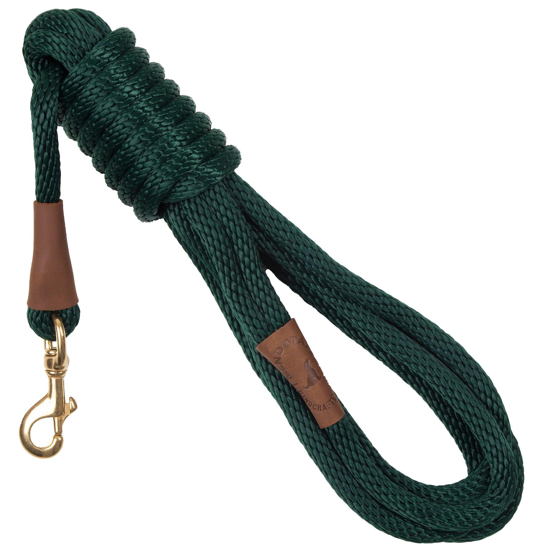 Mendota Pet Long Snap Dog Leash, Hunter Green, 1/2-in x 15-ft