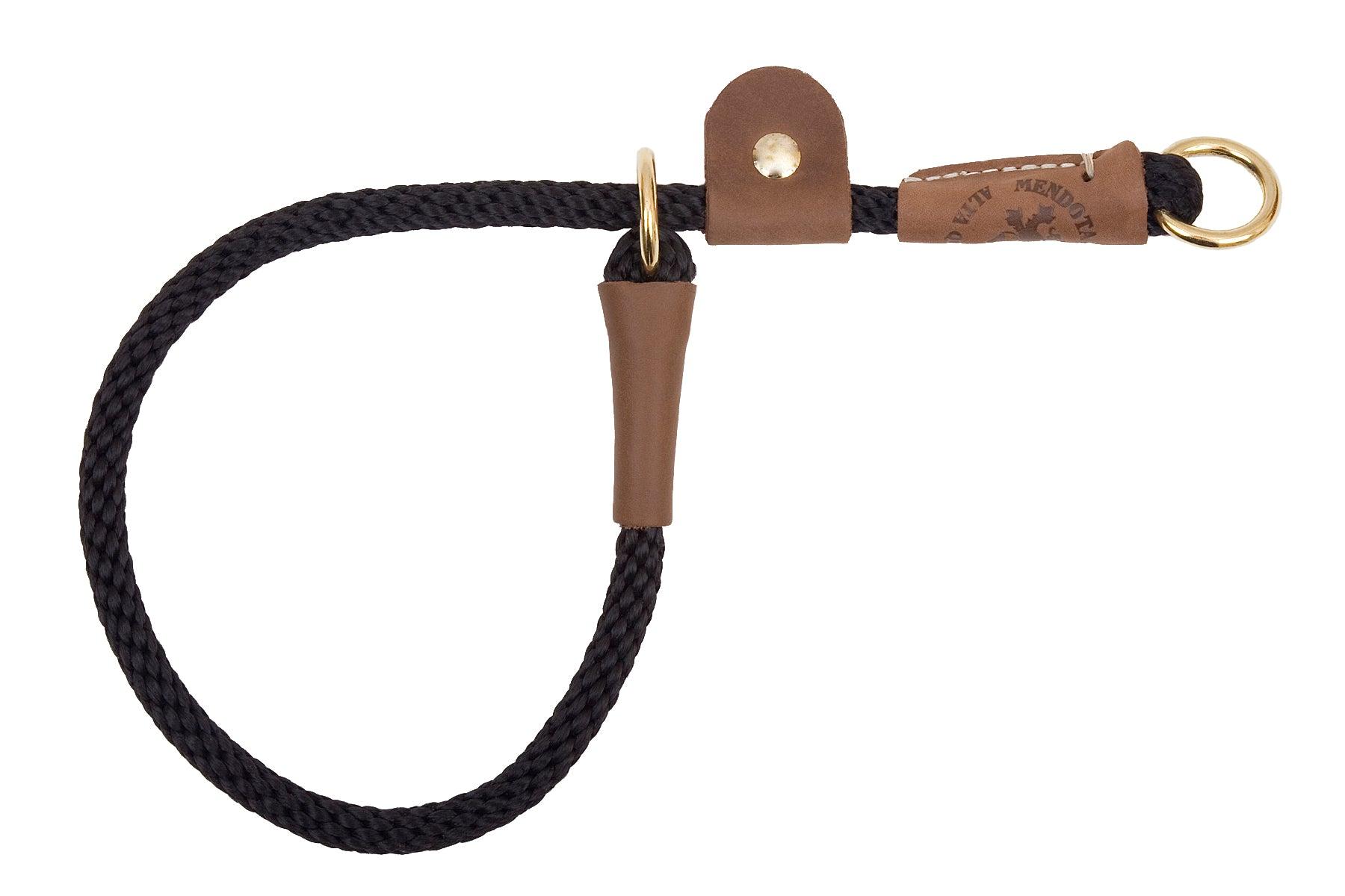 Mendota Pet Pro Trainer Slip Collar with Tab for Dogs, Black, 3/8-in x 16-in