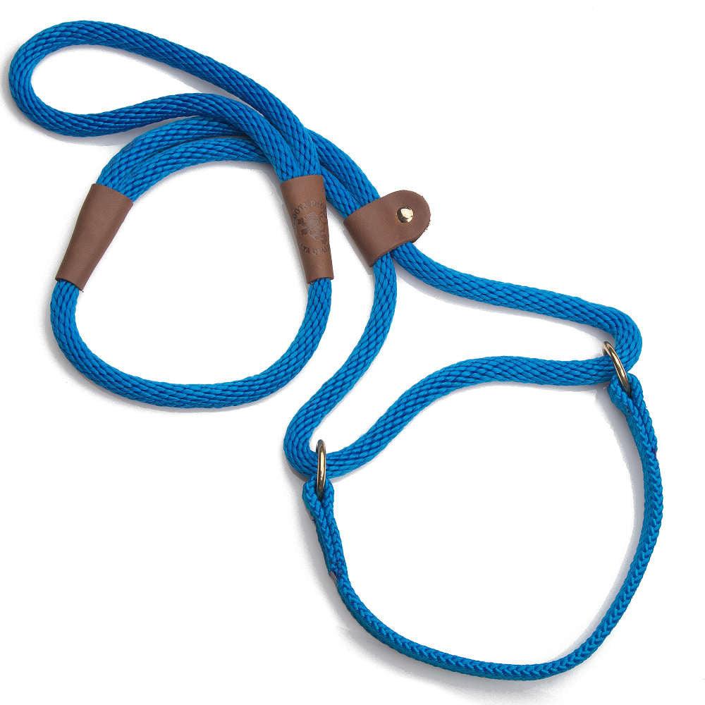 Mendota Pet Large Martingale Slip Walker Dog Collar & Leash, Blue, 1/2-in x 6-ft