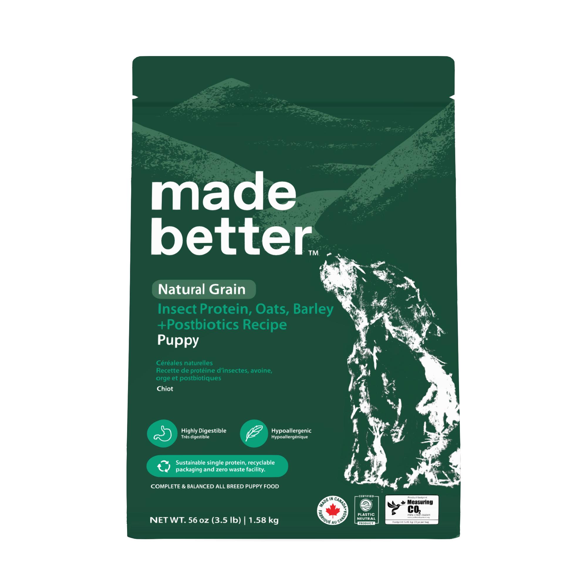Made Better Insect Protein, Oats, Barley + Postbiotics Natural Grain Puppy Dry Dog Food