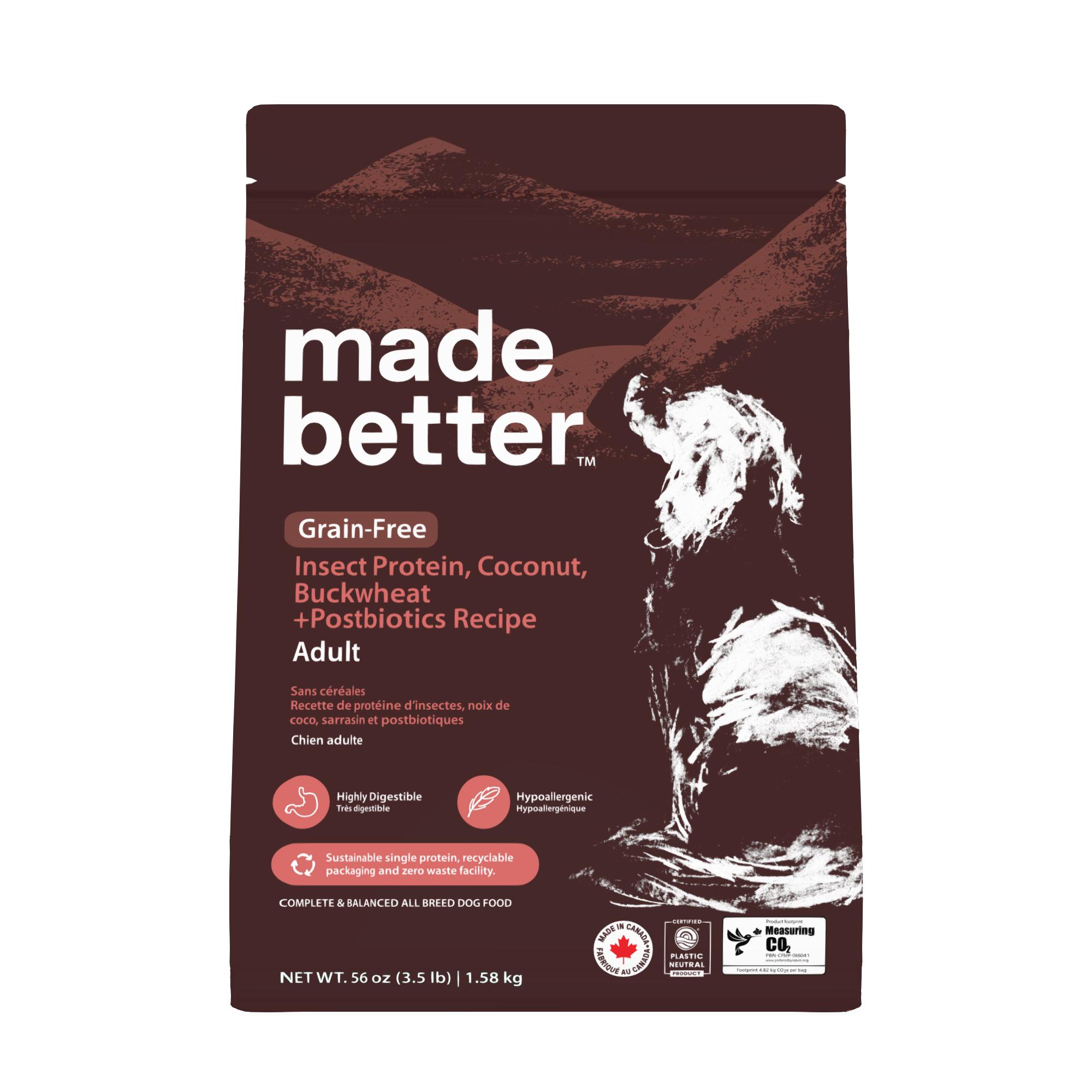 Made Better Insect Protein, Coconut, Buckwheat + Postbiotics Grain-Free Adult Dry Dog Food