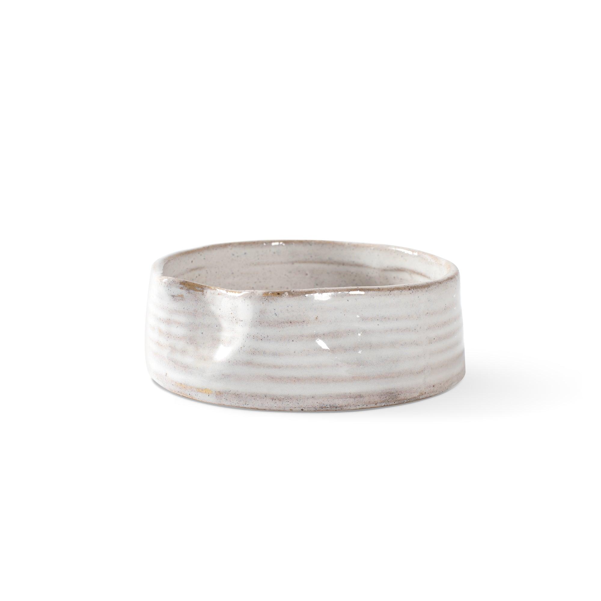 Pet Shop by Fringe Studio Ribbed Pet Bowl, White, Small