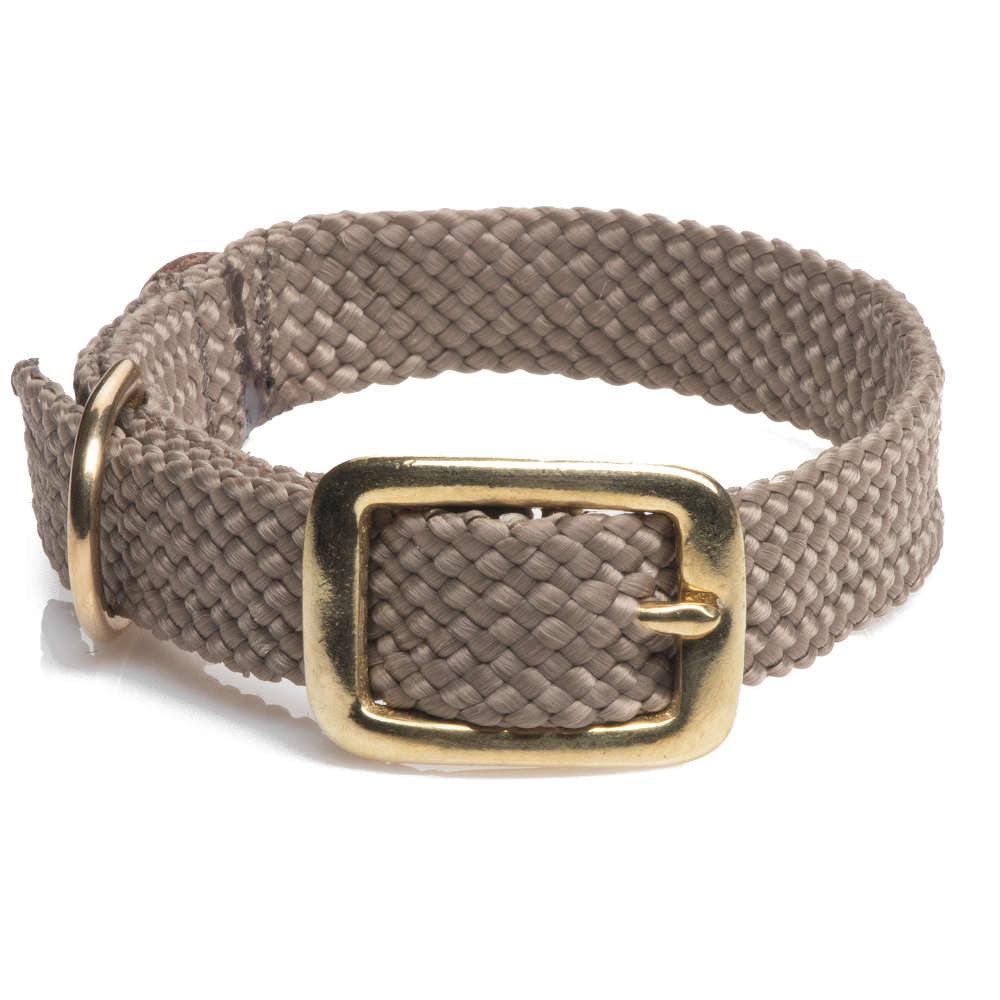 Mendota Pet Double Braid Brass Junior Dog Collar, Tan, 9/16-in x 12-in