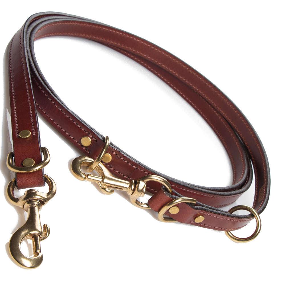 Mendota Pet Leather Jaeger Dog Leash, Chestnut, 3/4-in x 8-ft