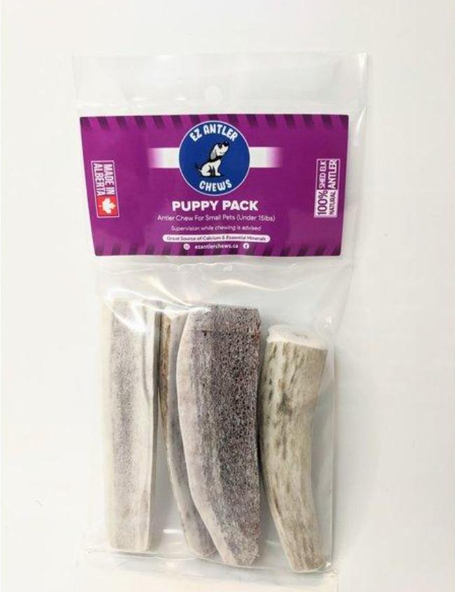 EZ Antler Chews Elk Antler Puppy Pack Dog Treats, 4-count