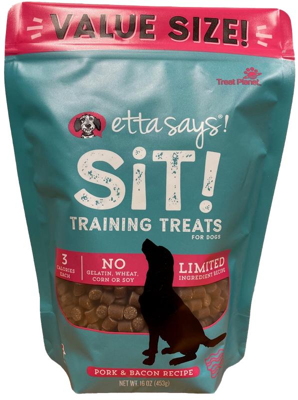 Etta Says! SiT! Pork & Bacon Training Dog Treats, 16-oz