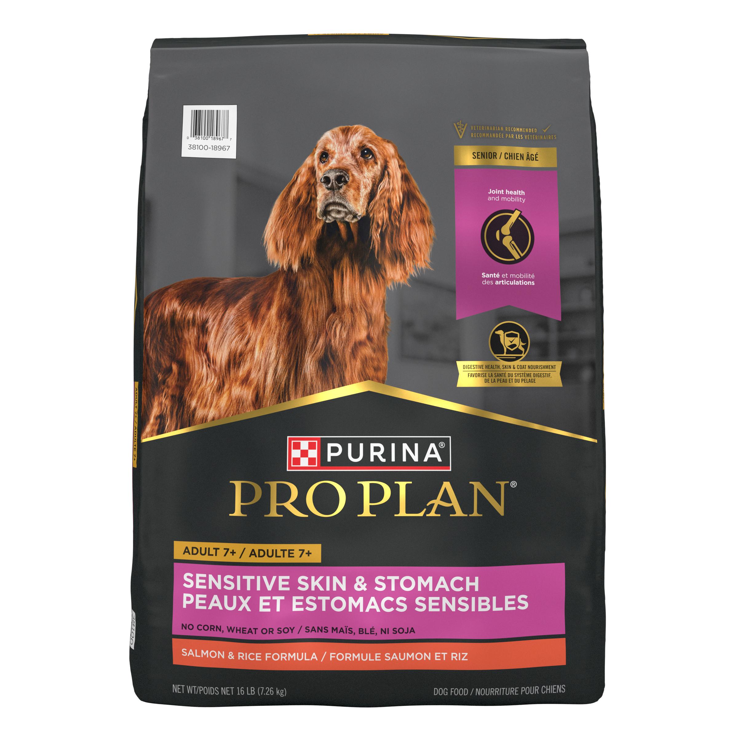 Purina Pro Plan Sensitive Skin & Stomach Salmon & Rice Adult 7+ Dry Dog Food, 16-lb