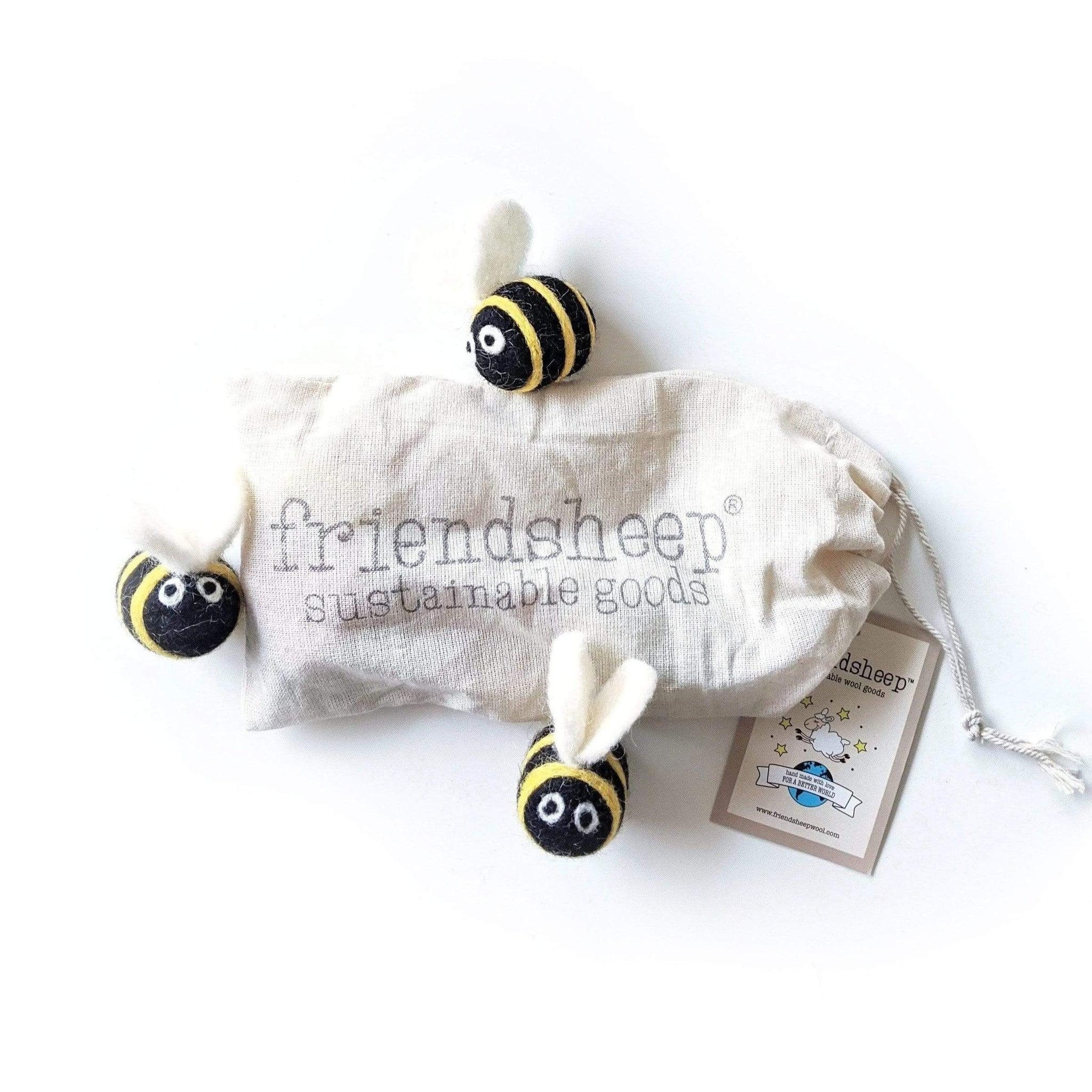 Friendsheep Berta the Honey Bee & Sisters Eco Wool Pet Toy