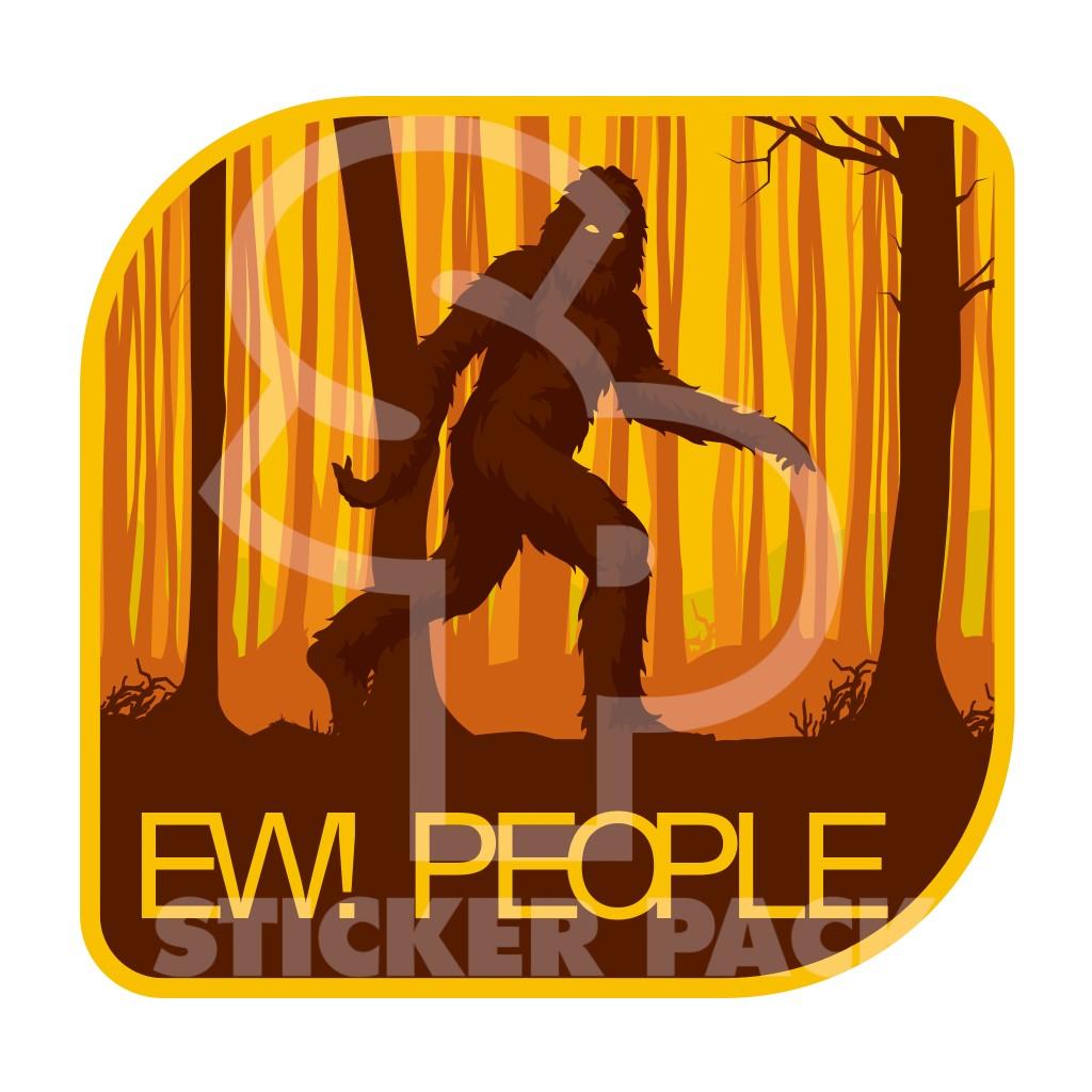 Sticker Pack Big Foot Ew! People Sticker, Small, 2-in