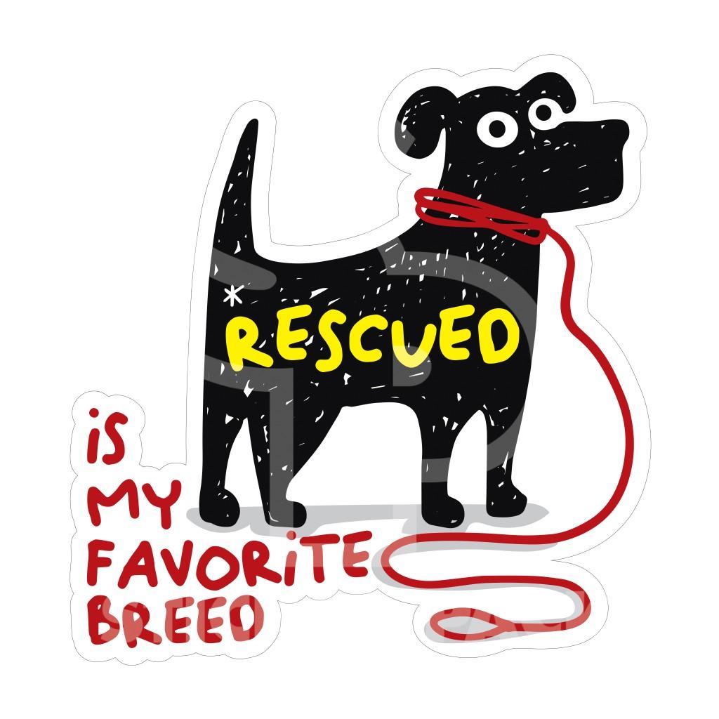 Sticker Pack Favorite Rescue Breed Sticker, Large, 4-in