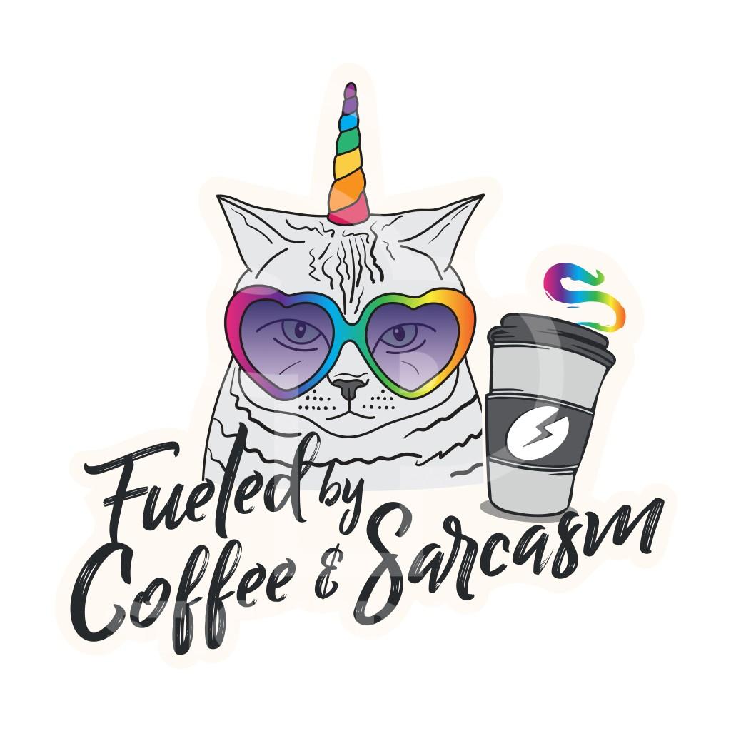 Sticker Pack Fueled by Coffee & Sarcasm Sticker