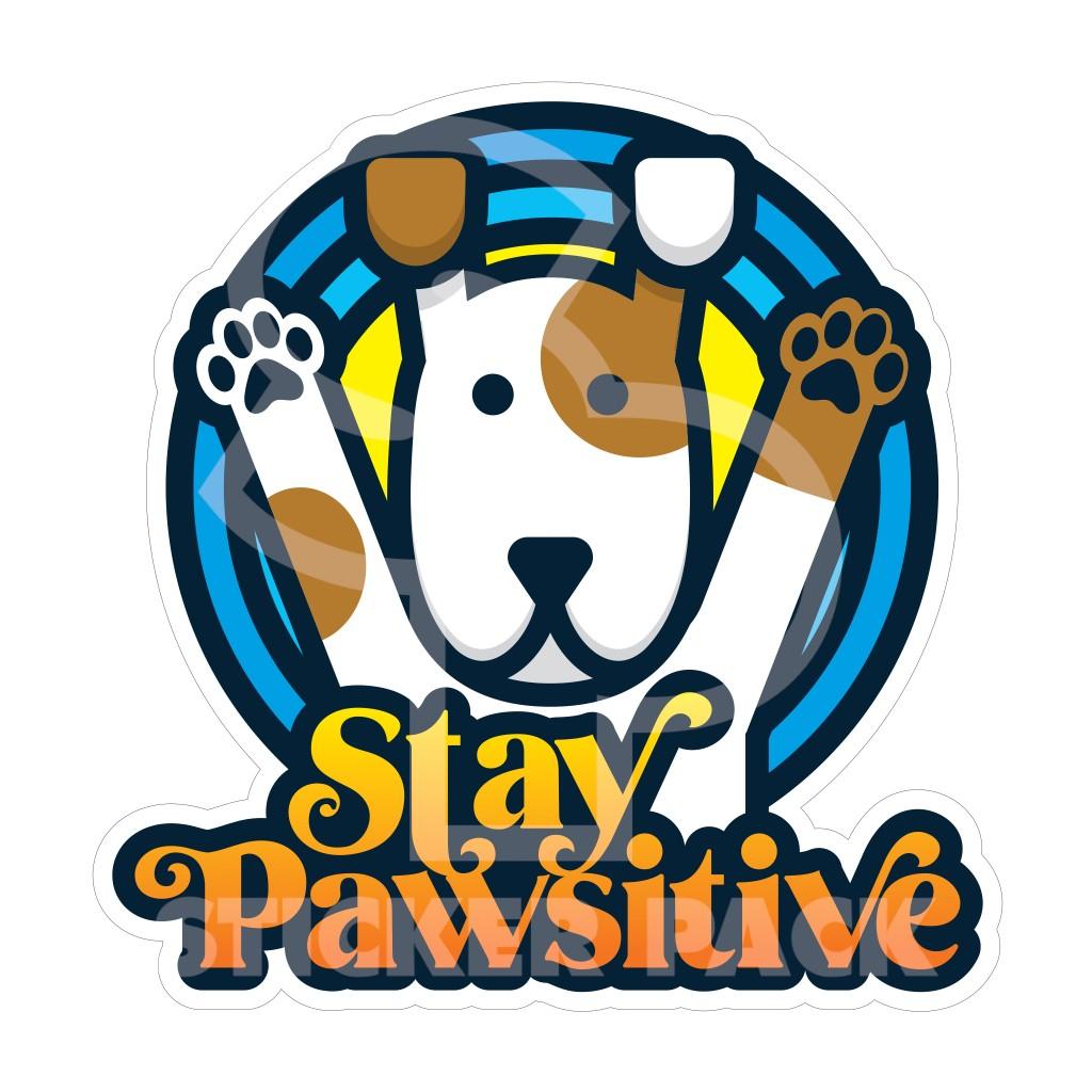 Sticker Pack Stay Pawsitive Dog Sticker, Large, 4-in